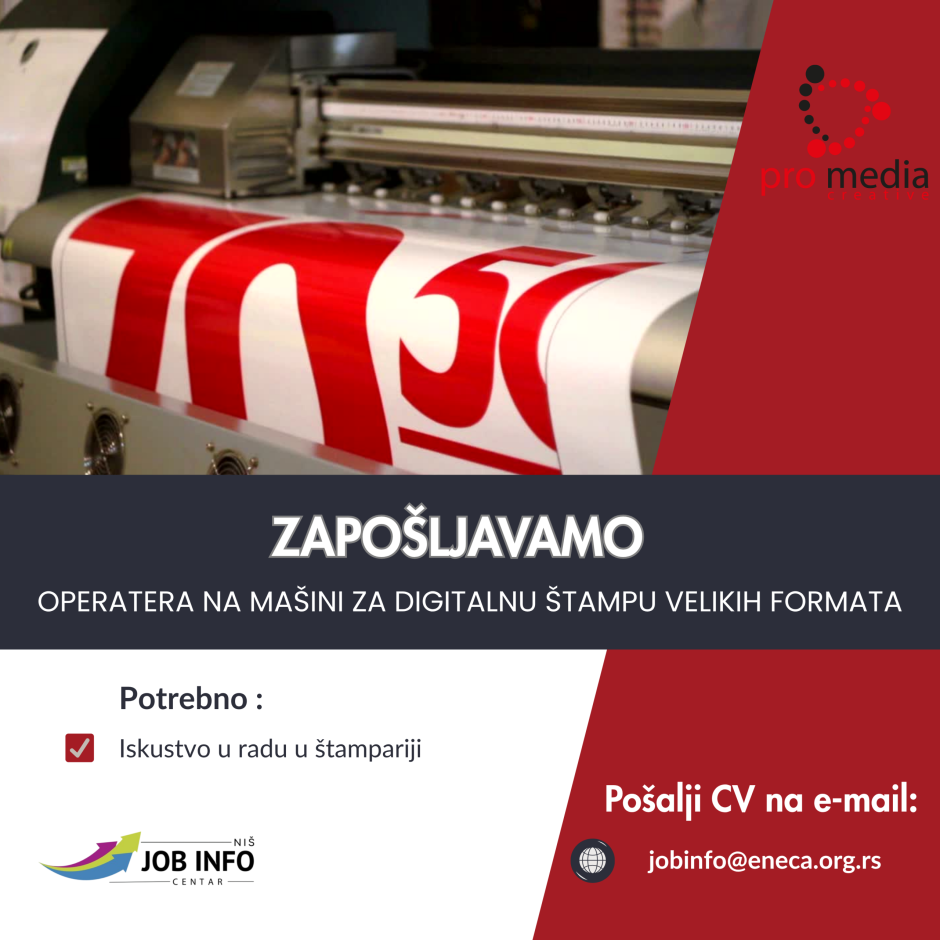 Operater na mišinama za digitalnu štampu velikih formata