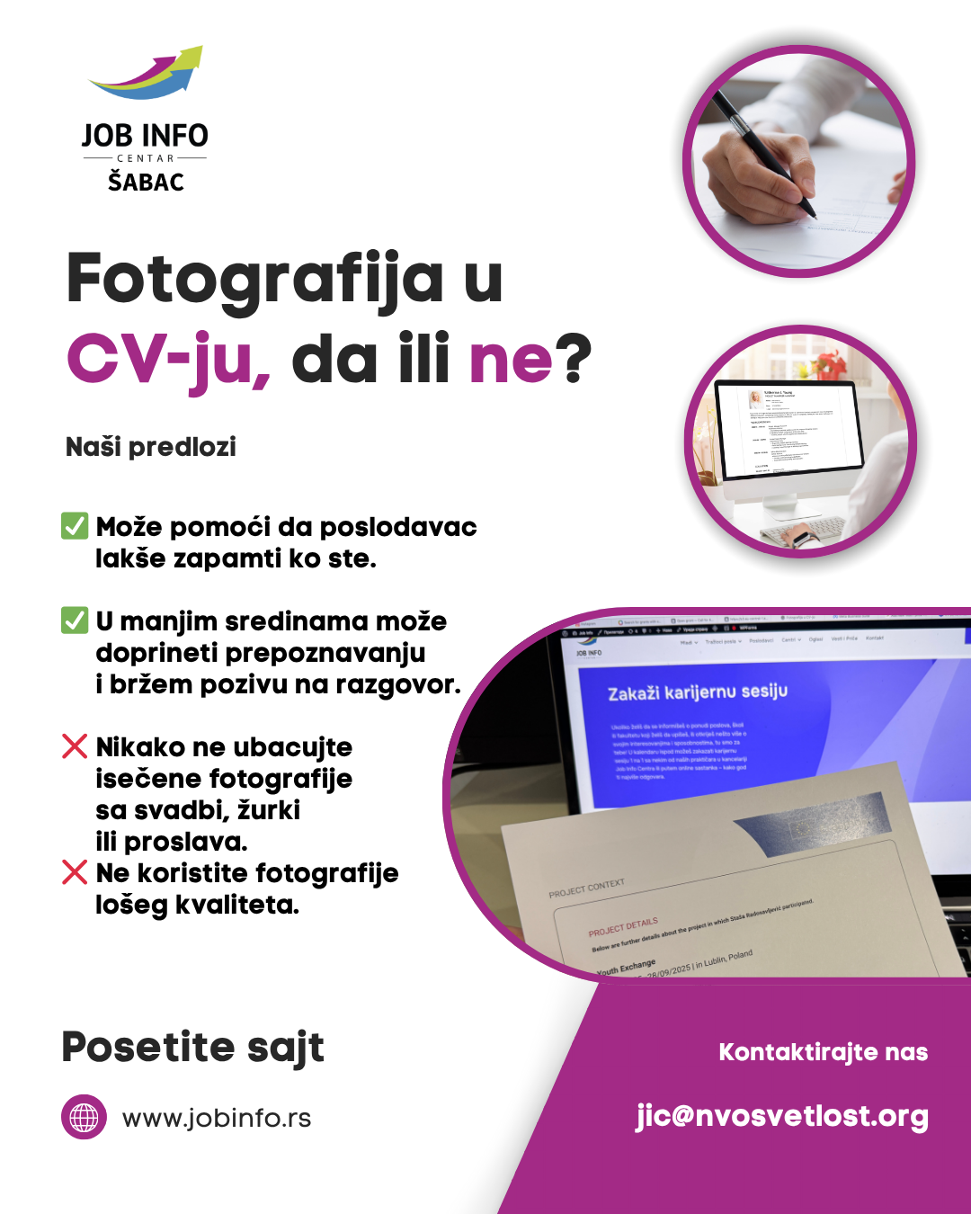 Fotografija u CV-ju – da ili ne?