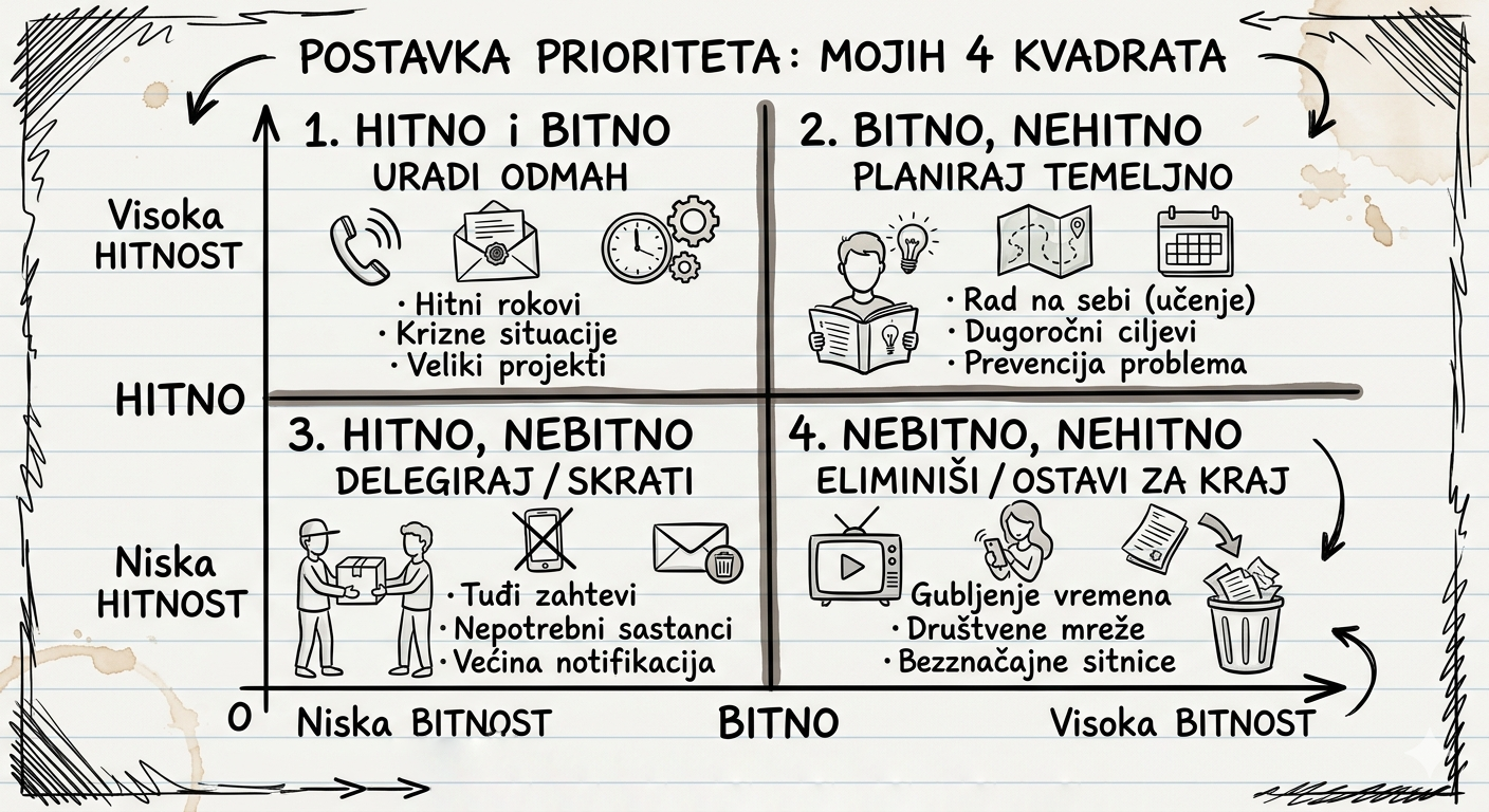 Savladajte haos: Kako odrediti prioritete uz pomoć Ajzenhauerove matrice